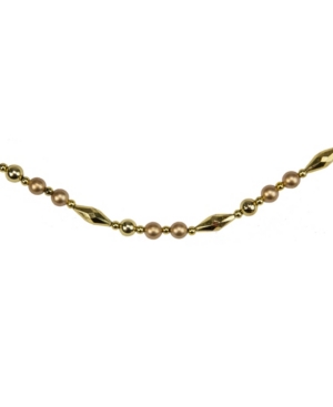 Northlight Shiny And Matte Gold Tone Beaded Christmas Garland In Gold