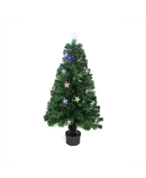 Northlight Pre-Lit Led Fibre Optic Artificial Christmas Tree with Stars-Multi Lights