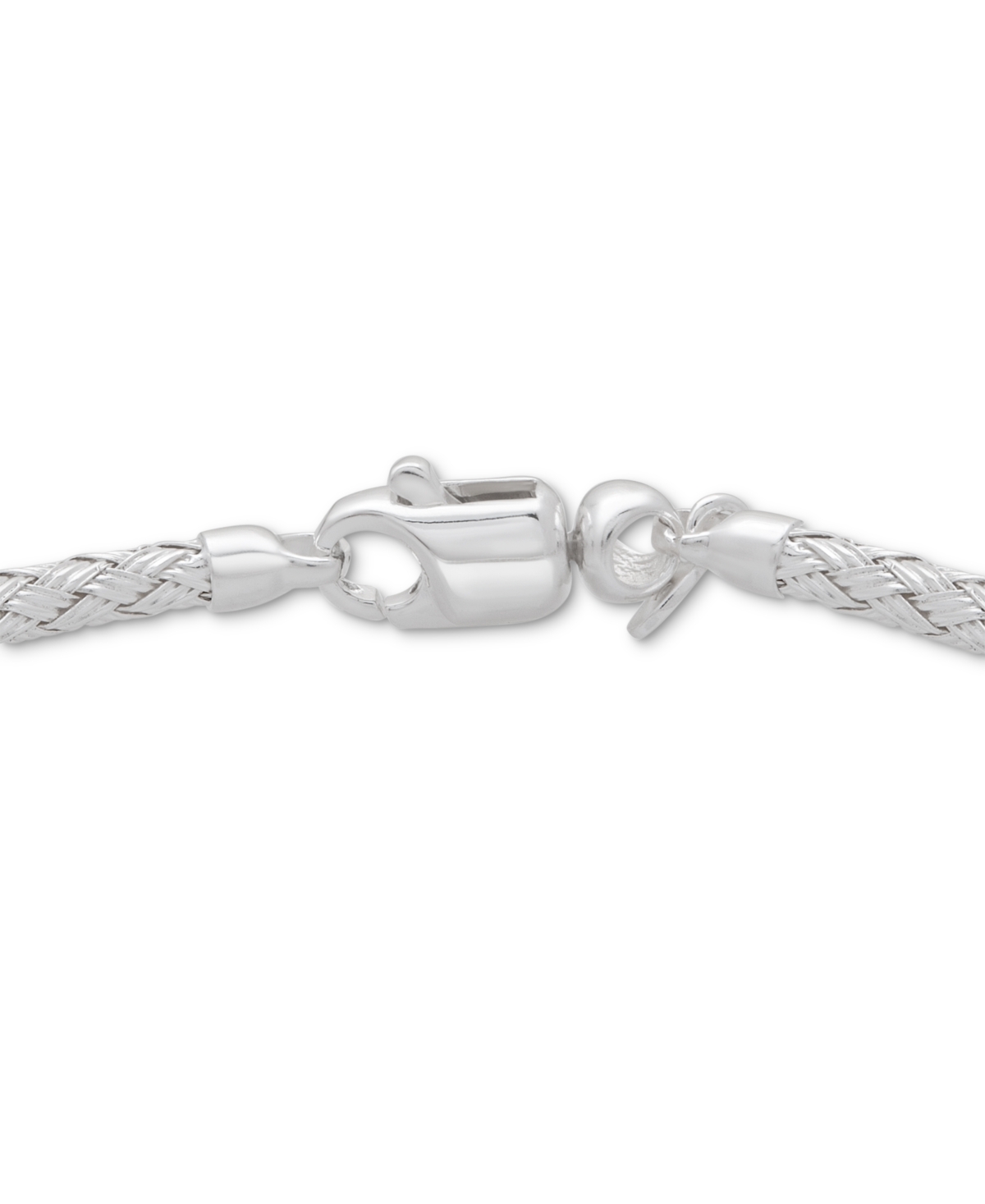 Bar Woven Link Bracelet in Sterling Silver - Cubic Zirconia