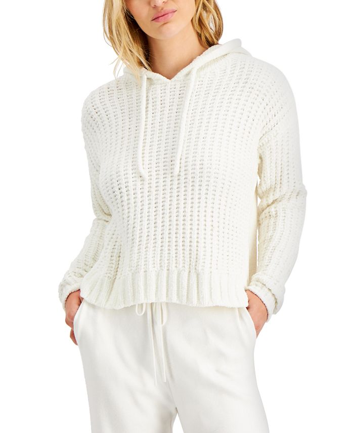 Hooked Up by IOT Juniors Hooded Chenille Sweater Macy s