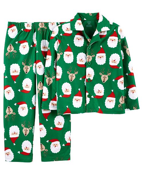 Carter S Little Big Boys 2 Pc Fleece Santa Reindeer Pajamas Set Reviews Pajamas Kids Macy S