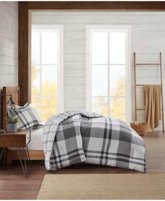 Premier Comfort - Flannel plaid Twin comforter mini set