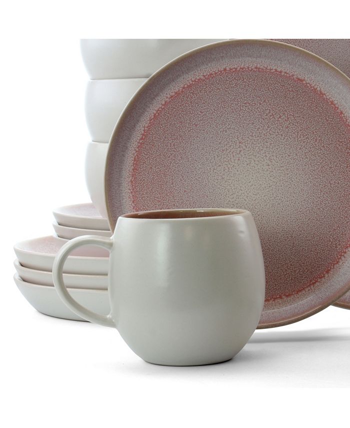 Elama Mocha 16 Piece Luxurious Stoneware Dinnerware Set Macy's