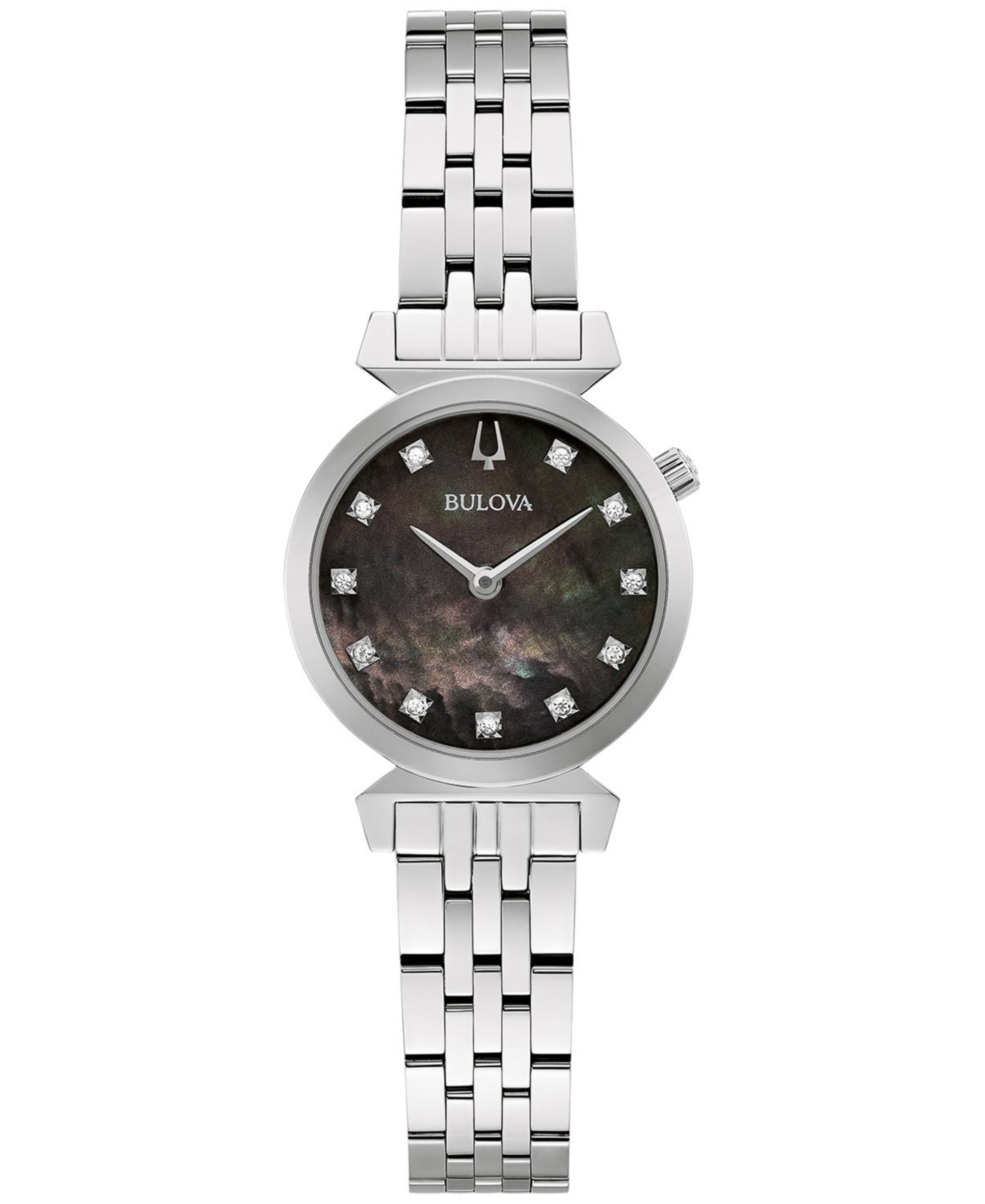 Женские часы Bulova Classic Regatta Diamond-Accent Stainless Steel Bracelet Watch 24mm — фото 1