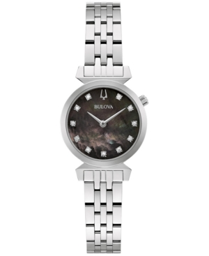 image of Bulova Women-s Classic Regatta Diamond-Accent Stainless Steel Bracelet Watch 24mm
