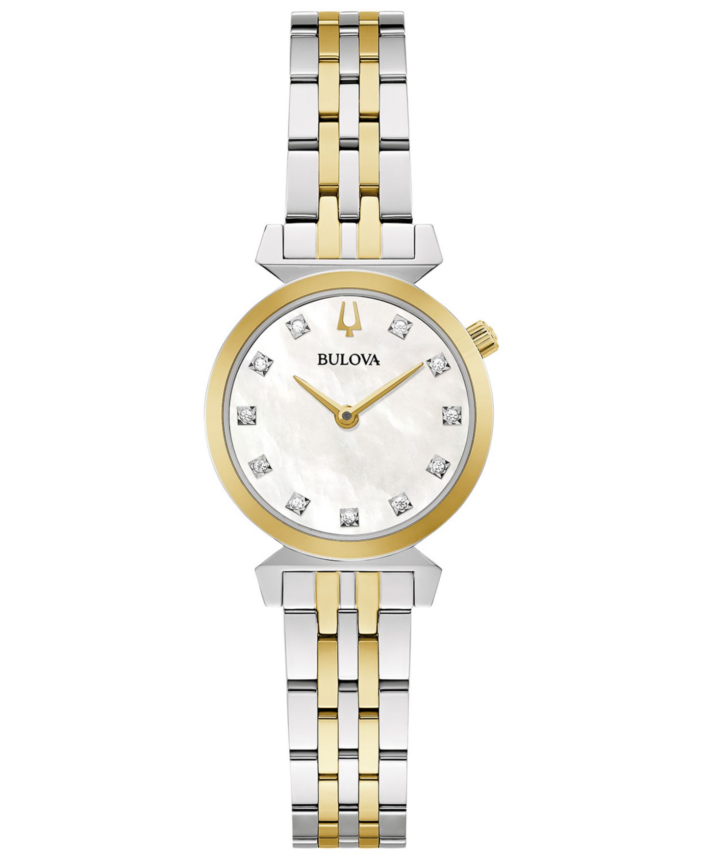 Женские часы Bulova Classic Regatta Diamond-Accent Two-Tone Stainless Steel Bracelet Watch 24mm — фото 1