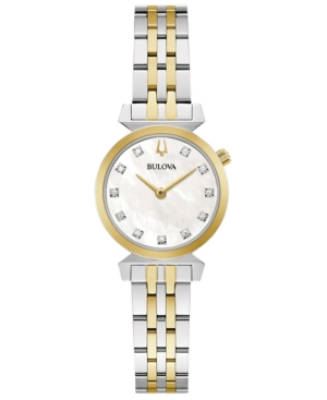 image of Bulova Women-s Classic Regatta Diamond-Accent Two-Tone Stainless Steel Bracelet Watch 24mm