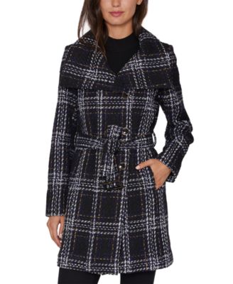 plaid wrap coat