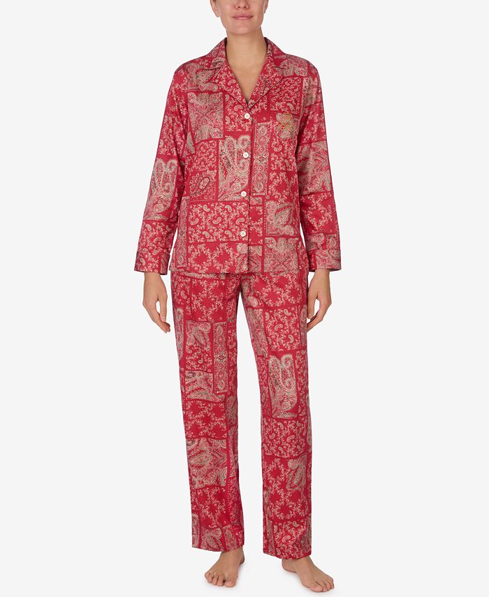 Lauren Ralph Lauren Printed Woven Pajama Set - Macy's