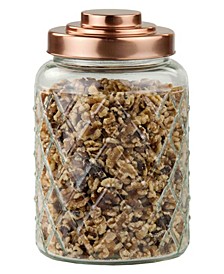 Medium Textured Glass 3.4L Jar with Gleaming Air-Tight Copper Top