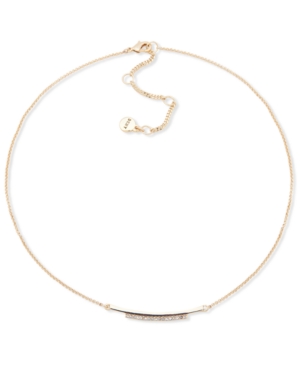 image of Dkny Gold-Tone Pave Bar Collar Necklace, 16