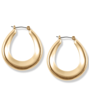 image of Lucky Brand Gold-Tone Medium Tapered Hoop Earrings, 1.25