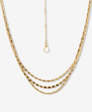 image of Lucky Brand Gold-Tone Chain Link Layered Necklace, 15-1/2