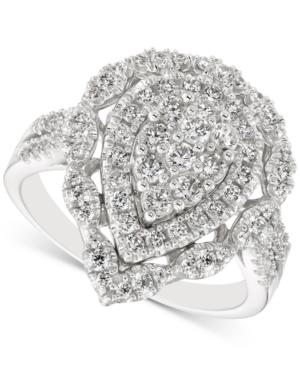 image of Diamond Teardrop Cluster Ring (1 ct. t.w.) in 14k White Gold