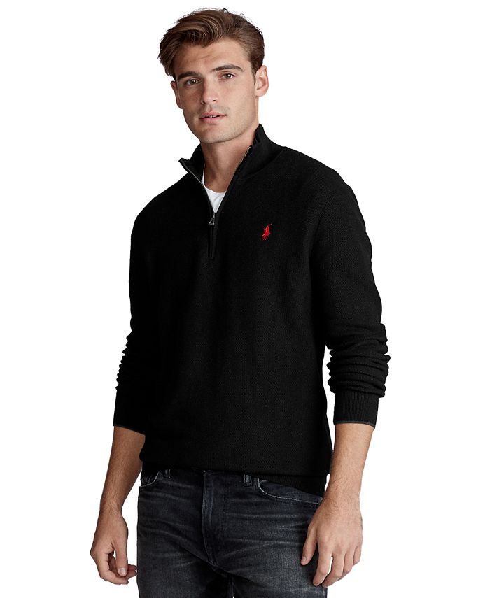 Polo Ralph Lauren Men's Cotton Quarter-Zip Sweater & Reviews - Sweaters -  Men - Macy's