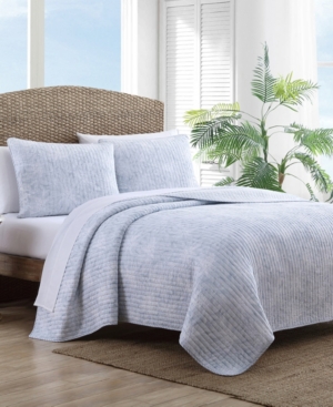 Shop Tommy Bahama Makena Blue Reversible 3-piece King Quilt Set In Blue Canal