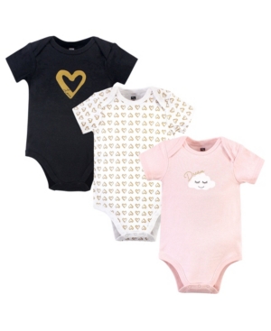 Hudson Baby Girls Dream Love Bodysuits Pack of 3