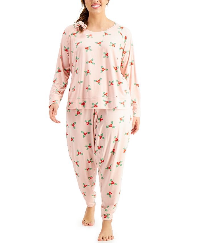 Jenni Plus Size Scrunchie And Pajamas 3pc Set Created For Macys Macys