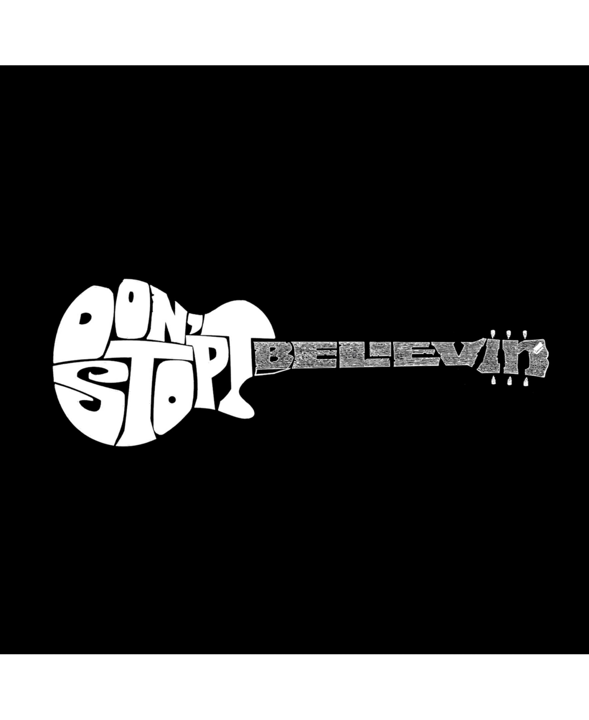 La Pop Art Men's Word Art Don't Stop Believin' Crewneck Sweatshirt