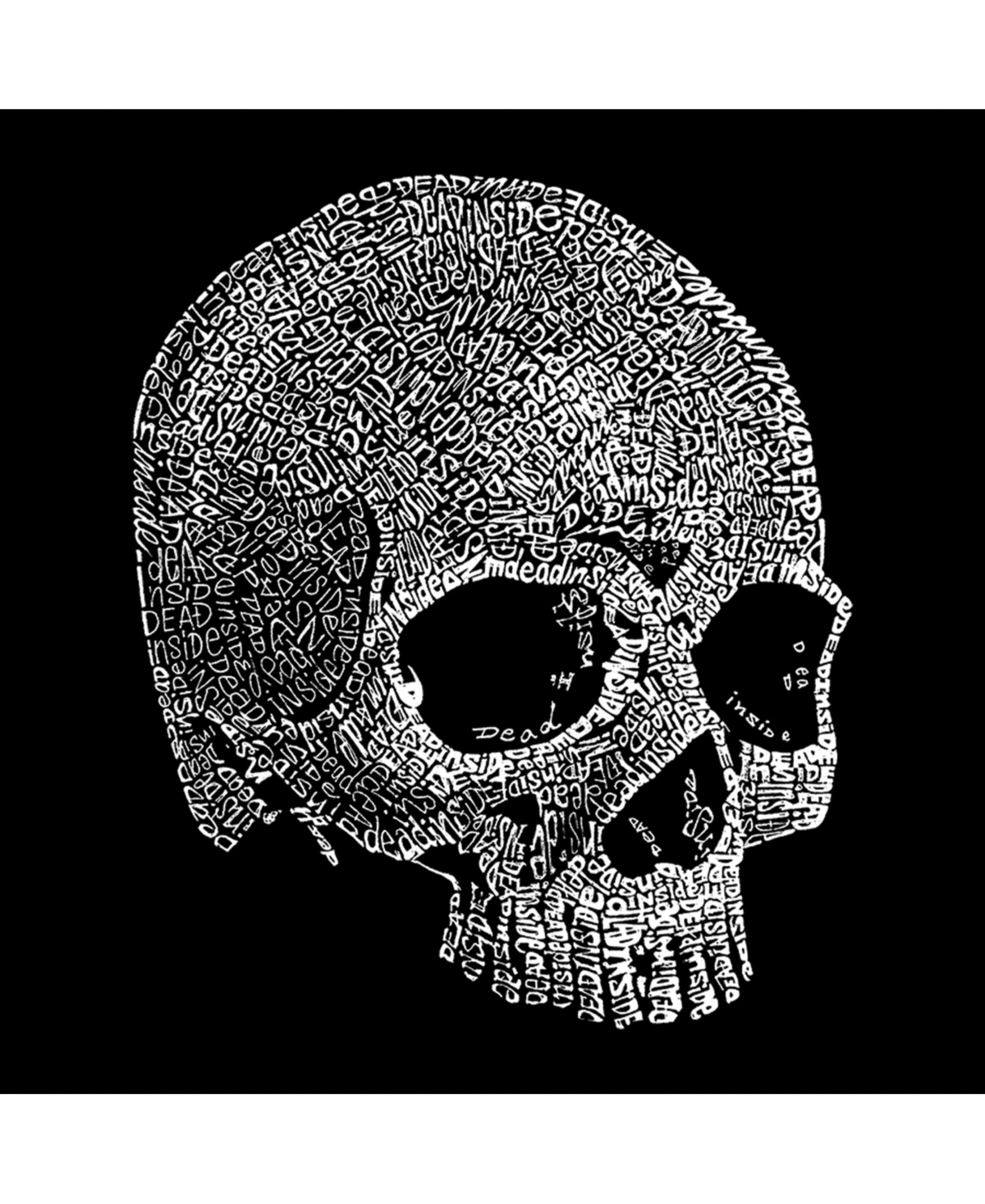 La Pop Art Men's Word Art Dead Inside Skull Crewneck Sweatshirt