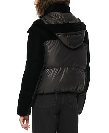 Marc new york velvet mixed top media puffer coat