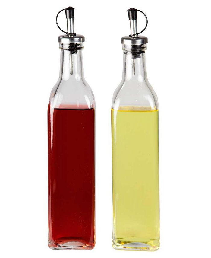 Home Basics Leak Proof Easy Pour Oil and Vinegar Bottle, Set of 2 Macy's