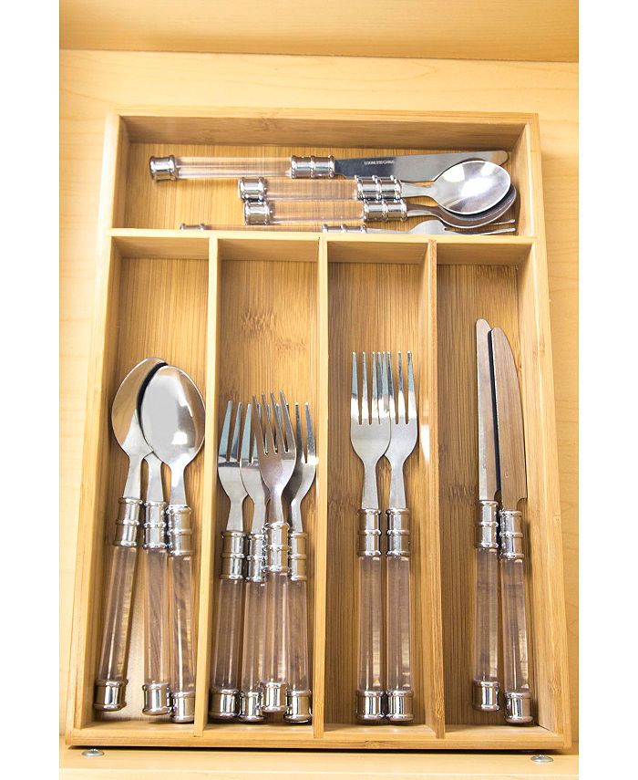 Home Basics Bamboo Cutlery Tray Macy's