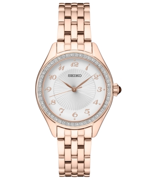 image of Seiko Women-s Rose Gold-Tone Stainless Steel Bracelet Watch 29mm