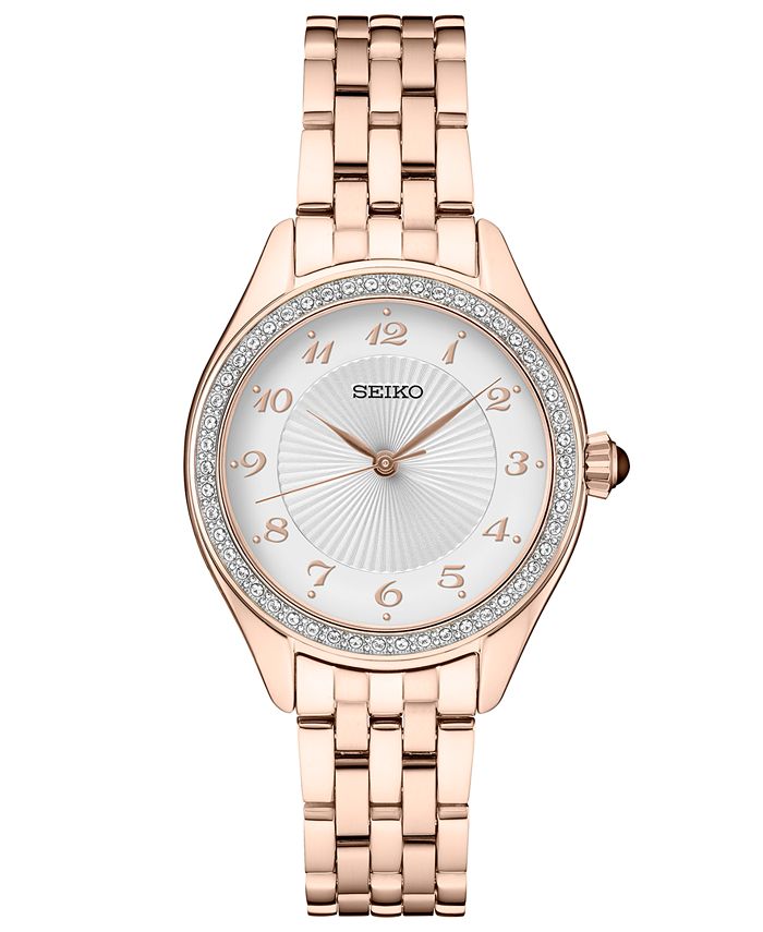 Seiko Women's Rose Gold-Tone Stainless Steel Bracelet Watch 29mm & Reviews  - All Watches - Jewelry & Watches - Macy's