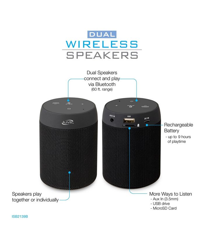 iLive 5.0 Bluetooth Wireless Speaker Pair, ISB2139B Macy