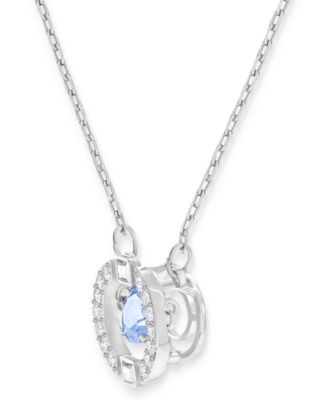 Silver-Tone Dancing Crystal Pendant Necklace, 14-7/8" + 2" extender