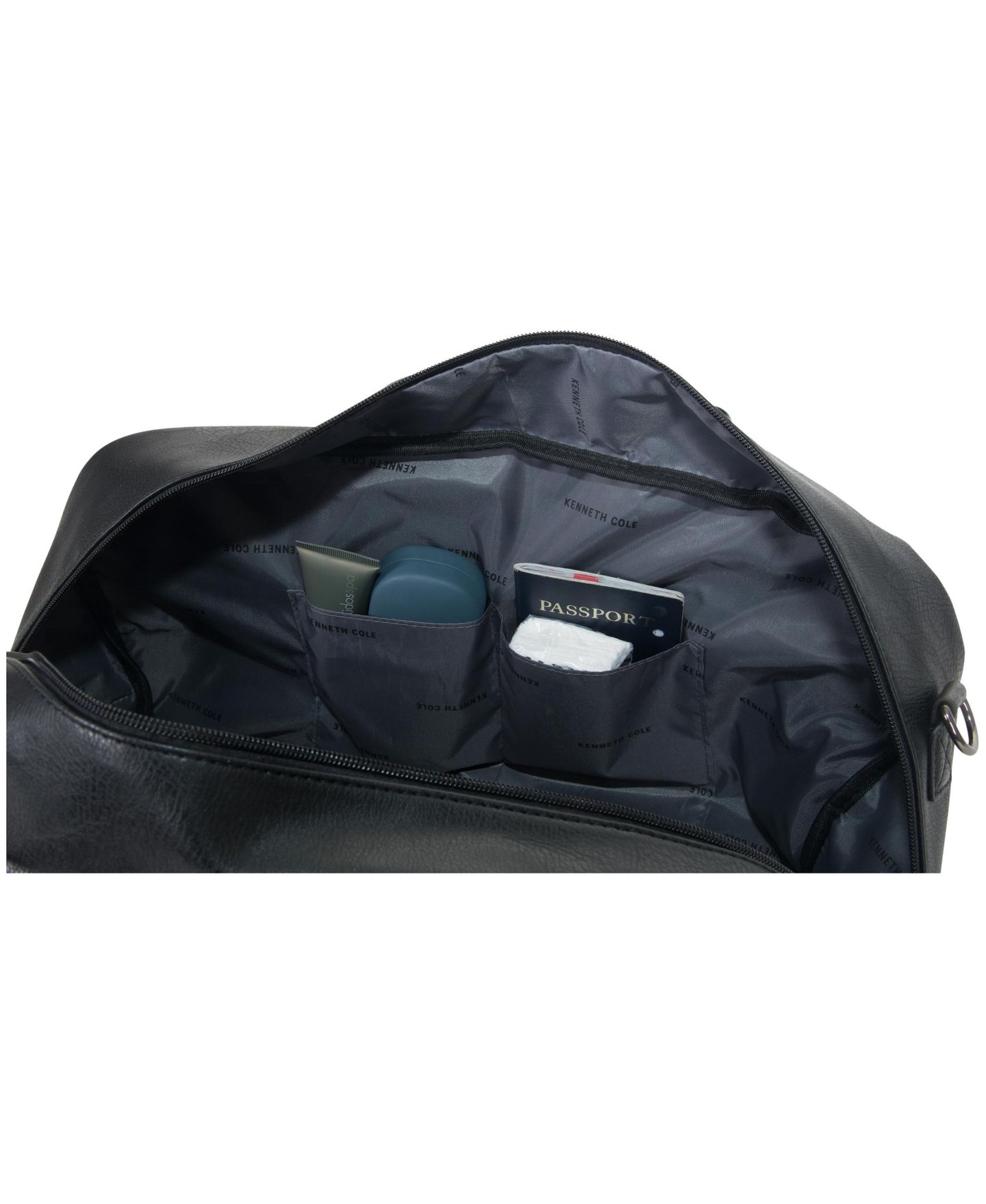 Чемоданы Kenneth Cole Reaction 20" Faux Leather Lightweight Carry-On Travel Duffel, цвет: Чёрный — фото 9