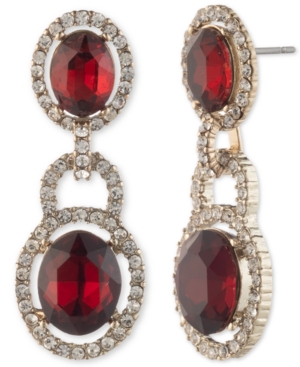 image of Givenchy Stone & Crystal Halo Double Drop Earrings