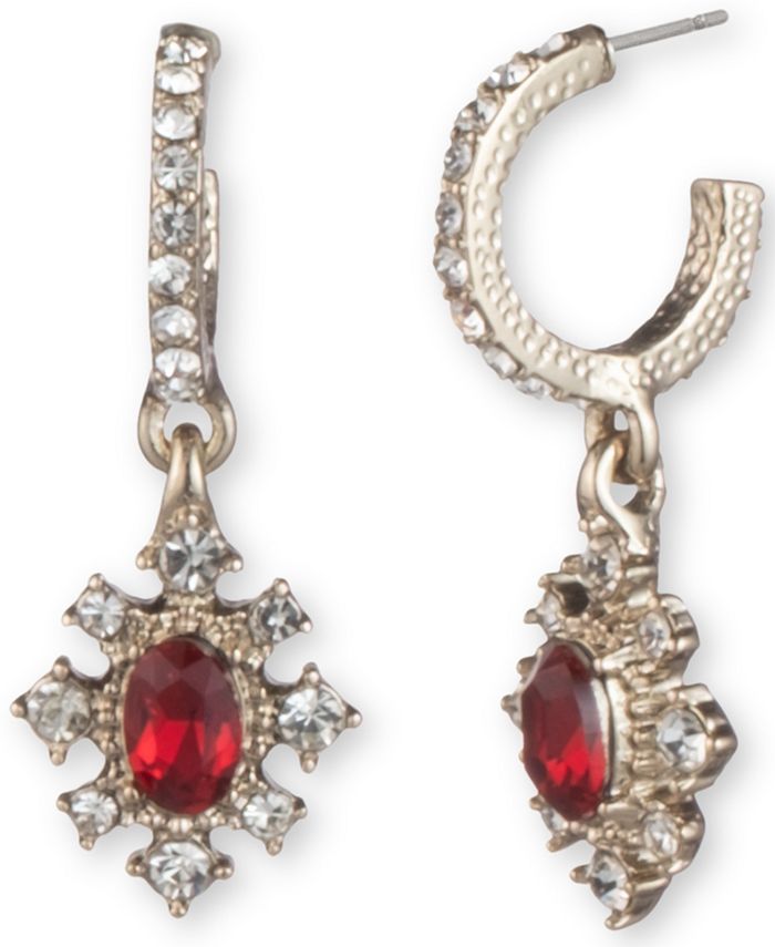Marchesa GoldTone Stone & Crystal Dangle Drop Earrings Macy's