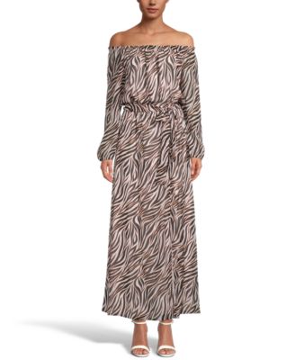 zebra print one shoulder dress