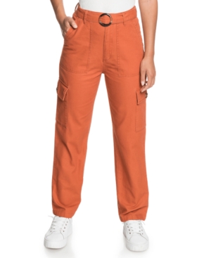 image of Roxy Juniors- Sense Yourself Cotton Belted Utility Pants