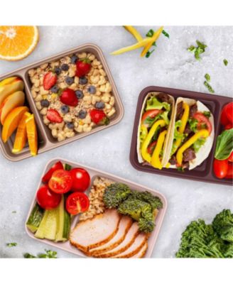 Food Prep 2-Compartment Food Storage Containers, Pack of 10