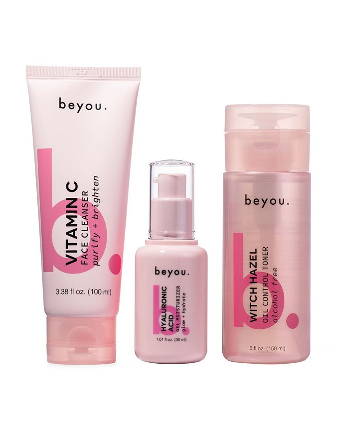 beyou Vitamin C Cleanser, Witch Hazel Toner and Hyaluronic Acid Gel