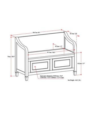 Connaught Solid Wood Entryway Storage Bench