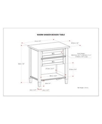 Warm Shaker Bedside Table