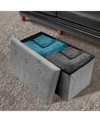 Suede Storage Bench