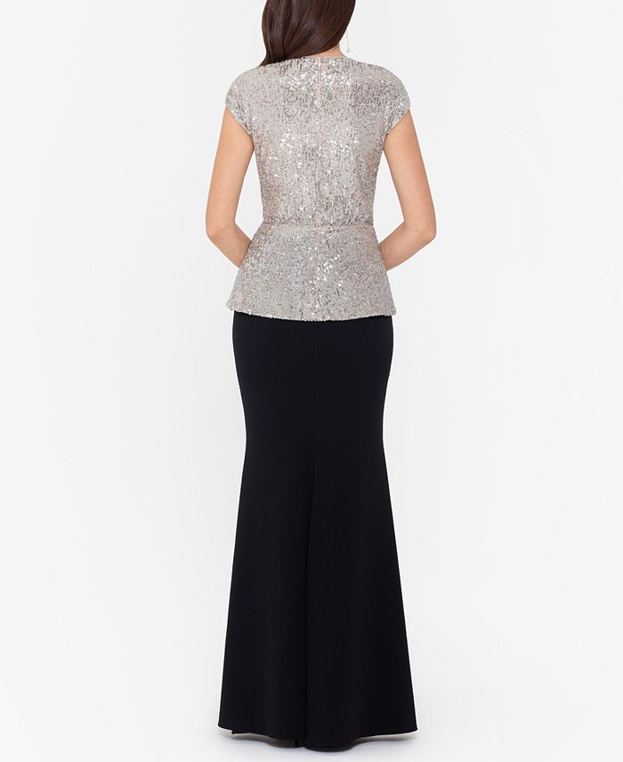 sequin top gown