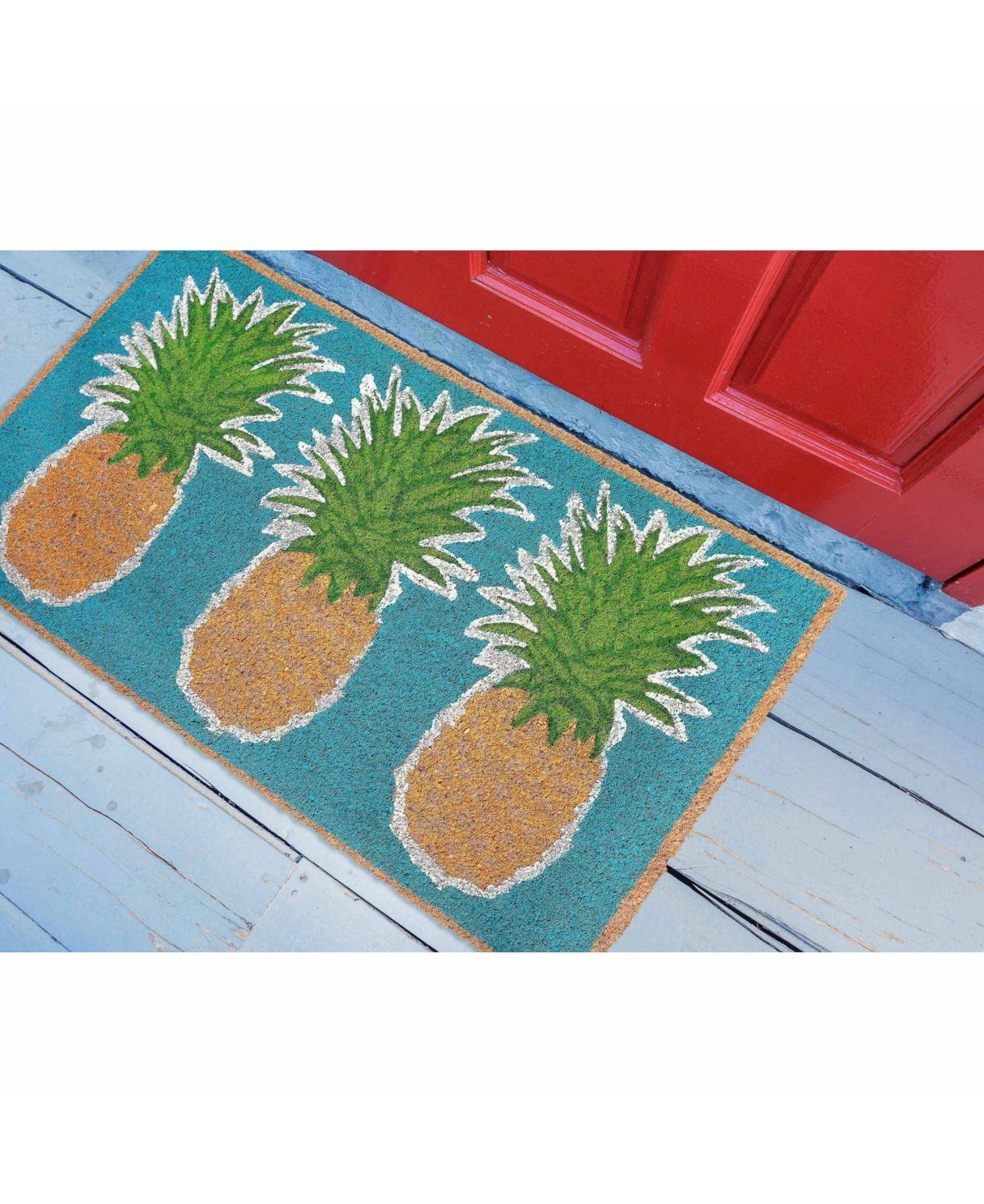 Liora Manne' Natura PineapplesOutdoor Area Rug - Aqua