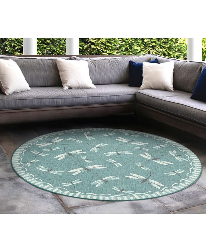 Liora Manne' Liora Manne Carmel Dragonfly 7'10" x 7'10" Round Rug