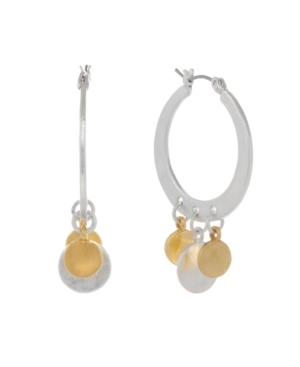 image of The Sak Two Tone Dangles Hoop Earrings