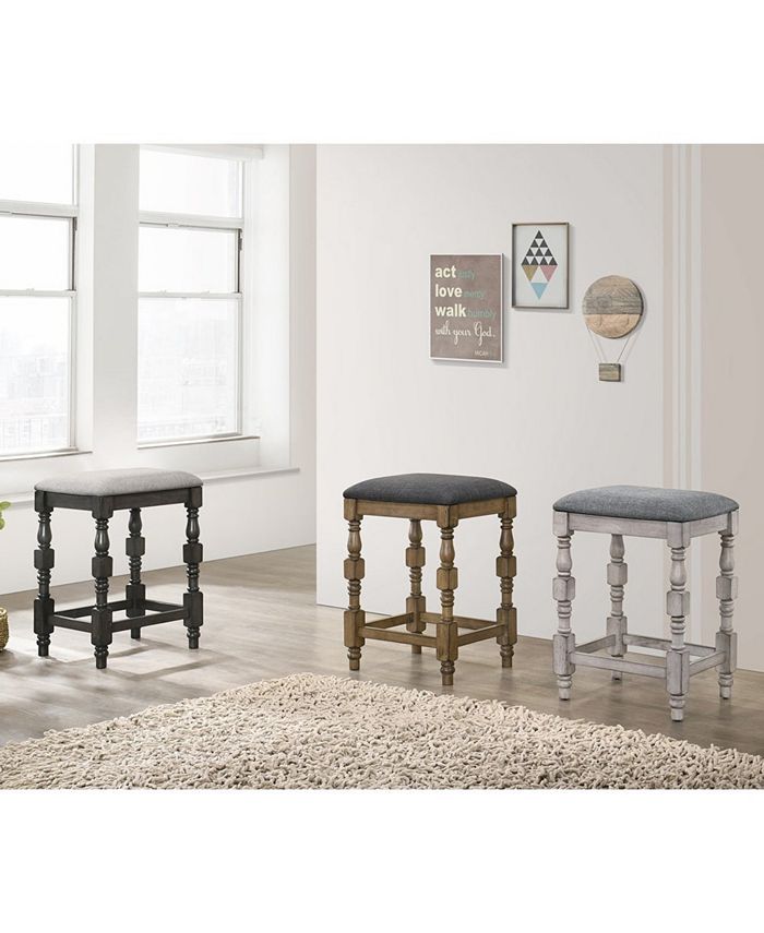 Furniture of America Elmsford Padded Counter Stools (Set of 2) & Reviews Furniture Macy's