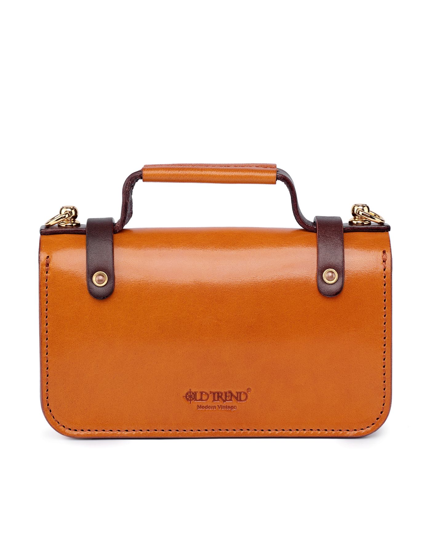 Женская сумка OLD TREND Genuine Leather Snapper Crossbody, цвет: Верблюжий — фото 9