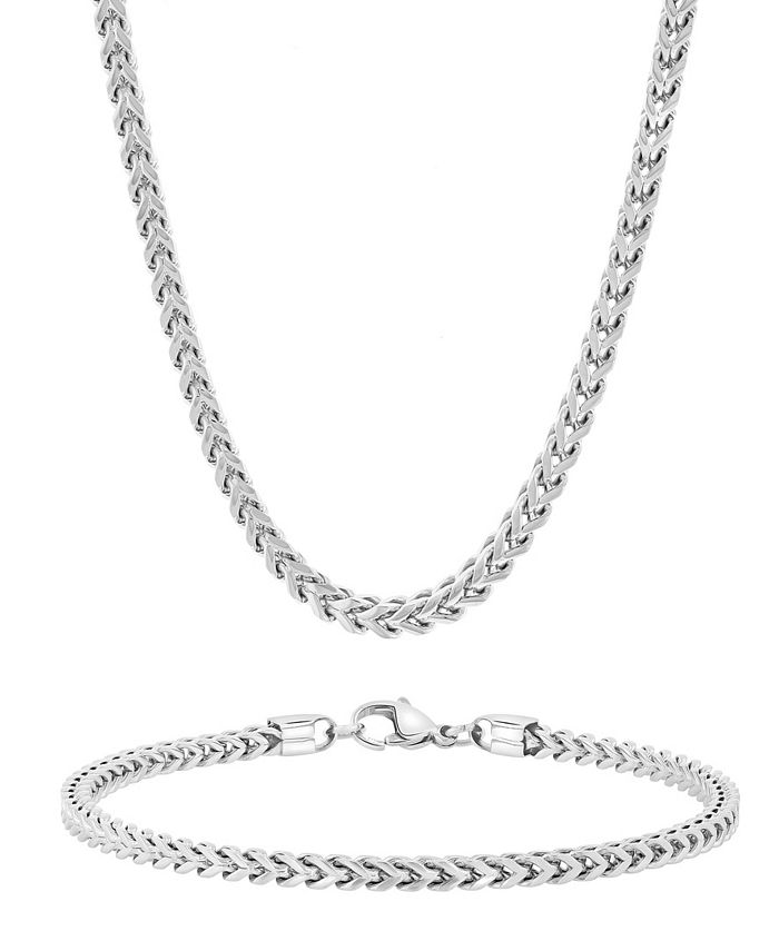 C&C Jewelry Macy's Men's Franco Link Chain Bracelet and Necklace Set in