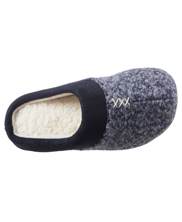 women's isotoner jessie microsuede heathered knit hoodback slipper