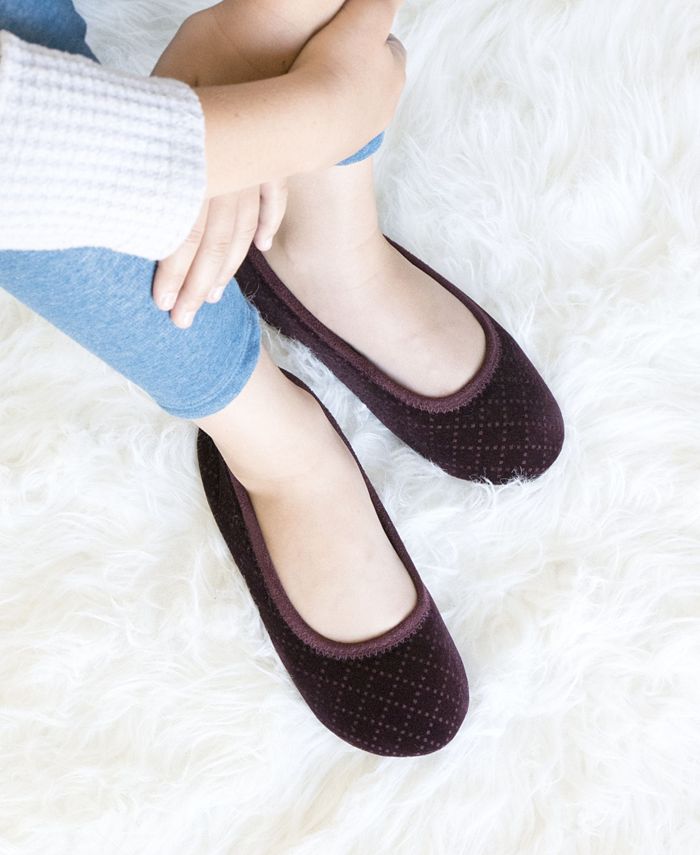Isotoner Signature Women's Velour Sabrine Ballerina Macy's